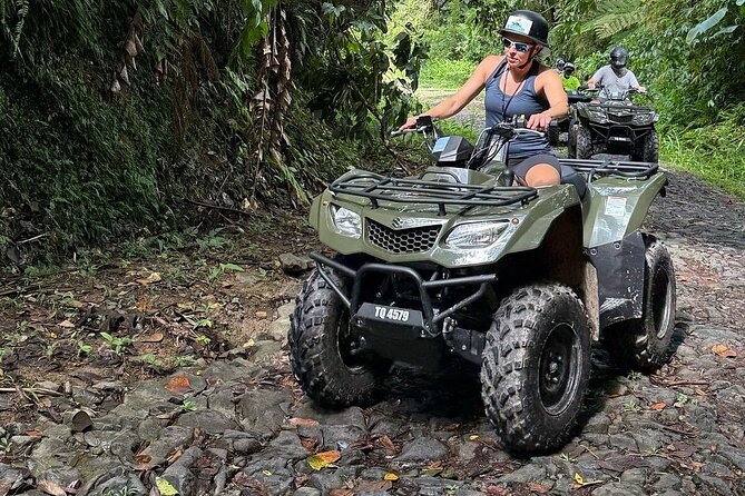 ATV Rainforest Adventure in St. Lucia - Grand Eden Estate, birds, and seasonal fruit