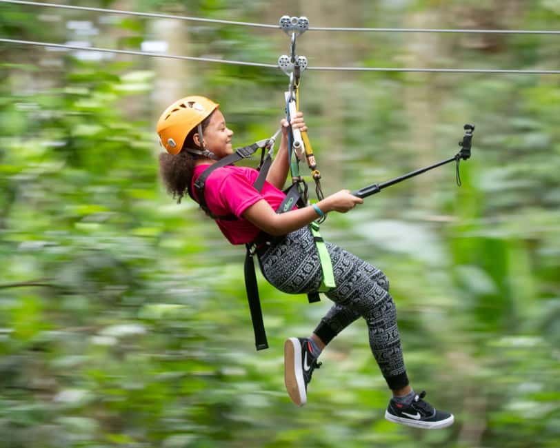 Castries, St. Lucia - Adrenaline Zipline - Reaching Rainforest Adventures from Castries