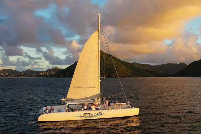 Champagne Sunset Sail in St. Lucia - Chasing the Sunset and the Green Flash