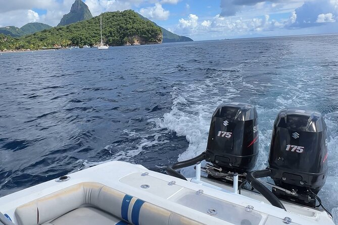 Private Boat Charter St. Lucia, boat tour to Soufriere. Full day - The Pitons are best viewed from the boat