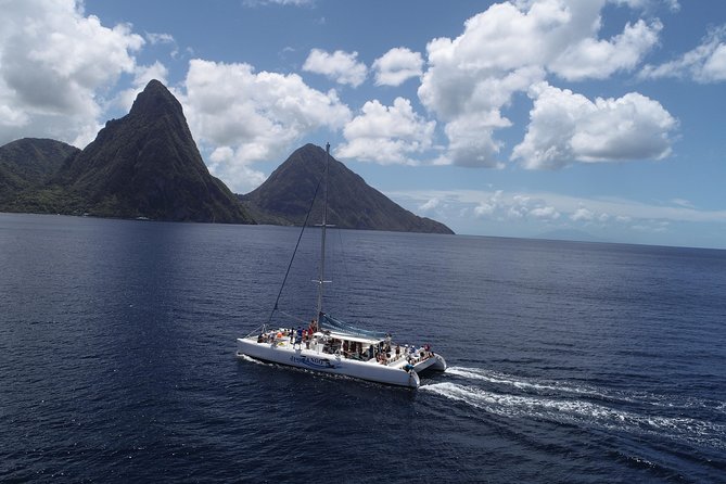 Private Catamaran Sunset Cruise from St Lucia for Up to 15 Guests - Pigeon Island from the water