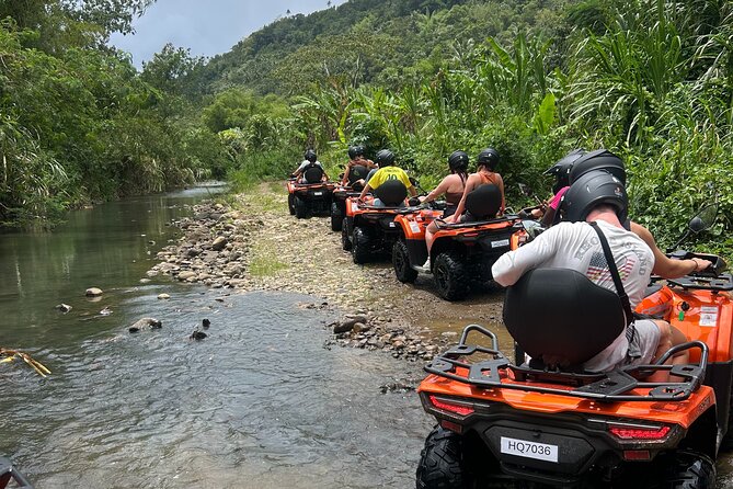 St Lucia ATV Tour : Waterfall, Plantation, Beach and Distillery - The rainforest waterfall stop