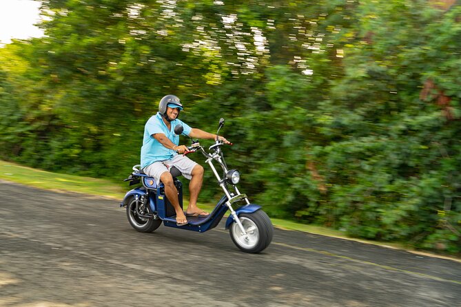 St.Lucia Beaches and Backroads Tour by Electric Big-Wheel Scooter - Getting started in Rodney Bay