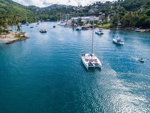 St Lucia Catamaran Day Sailing and Sightseeing Tour - Sailing from Castries or Rodney Bay toward Soufriere
