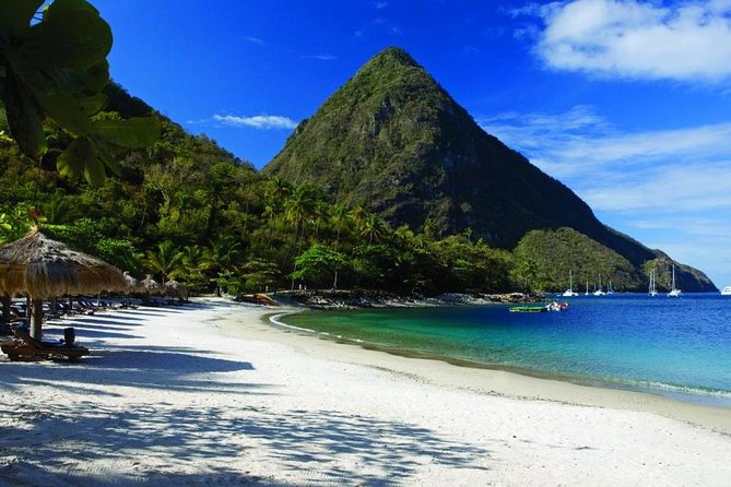 Sugar Beach between the Pitons at Soufriere