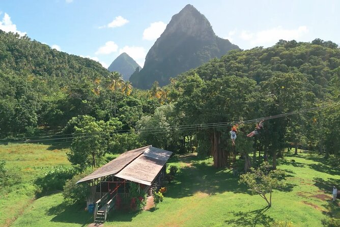 St. Lucia Morne Coubaril Estate Zipline Experience - The views beneath Petit Piton