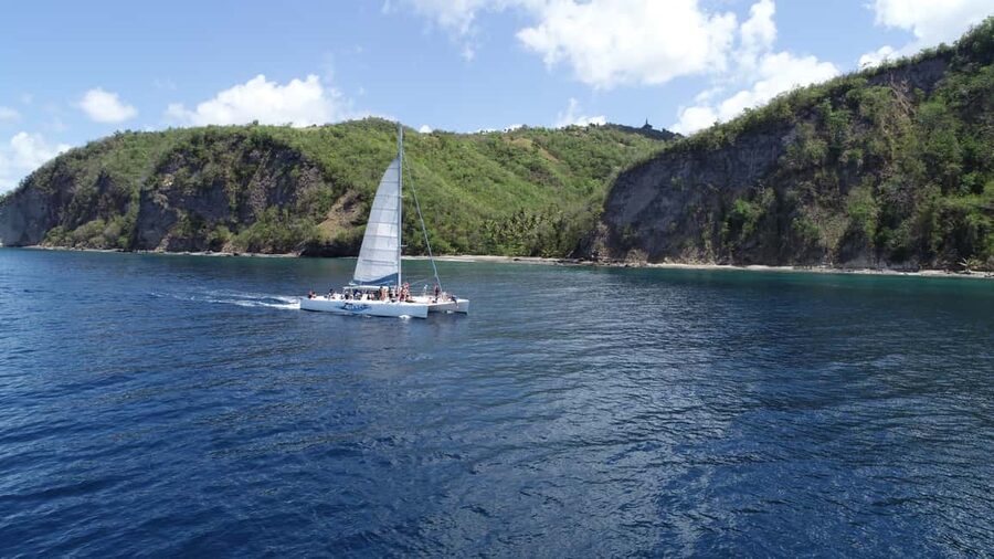 St Lucia: Sapphire Falls Hike with Cruise and Creole Lunch - Returning to the catamaran for swimming and snorkeling