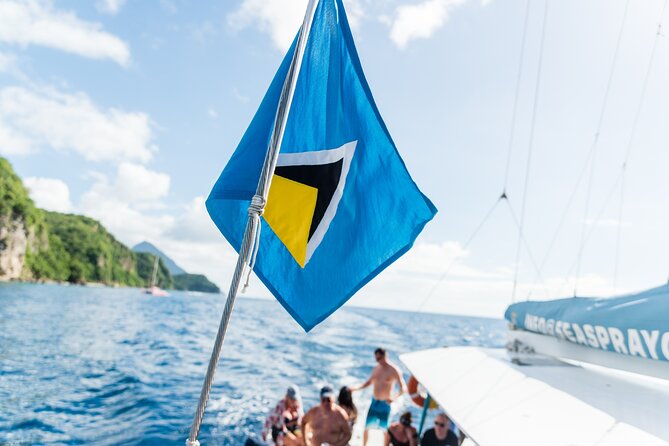 Tet Paul Hike & Soufriere Catamaran Experience - The southbound cruise and Piton views