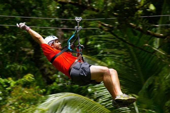 Treetop Canopy Adventure - Getting fitted for the rainforest course